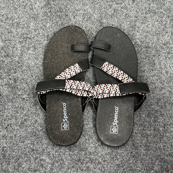 Spenco Sandals Women's 8 Black Athletic Outdoor‎ Comfort Beach Summer Flip Flops - Picture 6 of 9